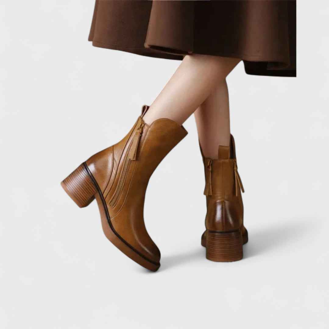 Authentic - Äkta Läderlika Ankle Boots, Eleganta och Hållbara