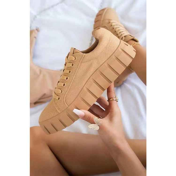 Vardagssneaker - Snygga Enfärgade Damsneakers för Vardagen