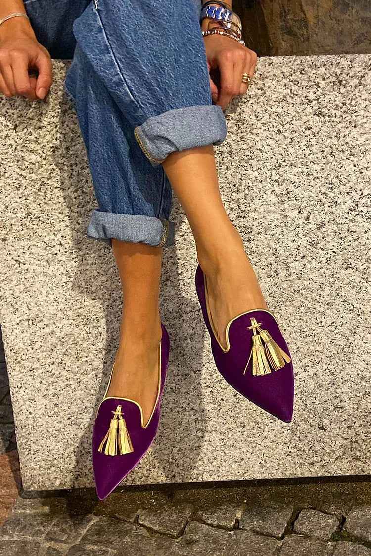 Vanessa - Polerade Tofsloafers för en Tidlös, Elegant Look
