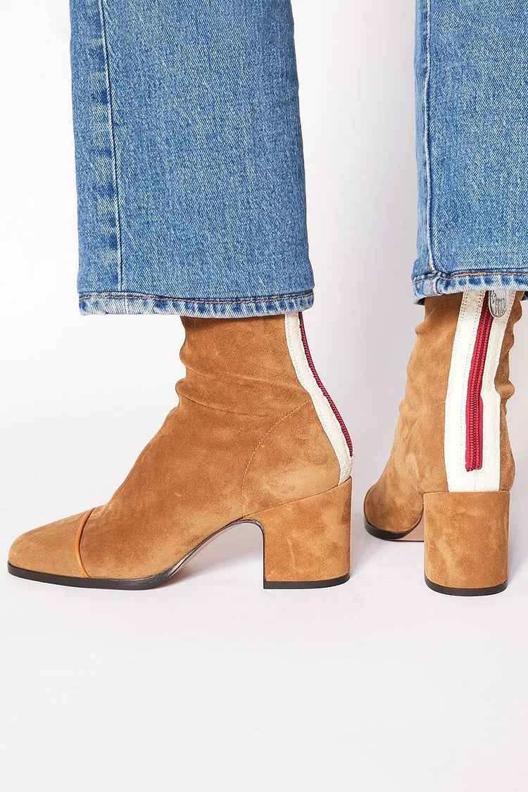 Vilma - Mockaboots med Dragkedja för Stilren Komfort