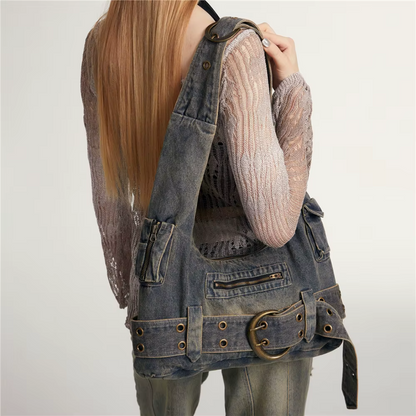 Crüde Denim axelväska