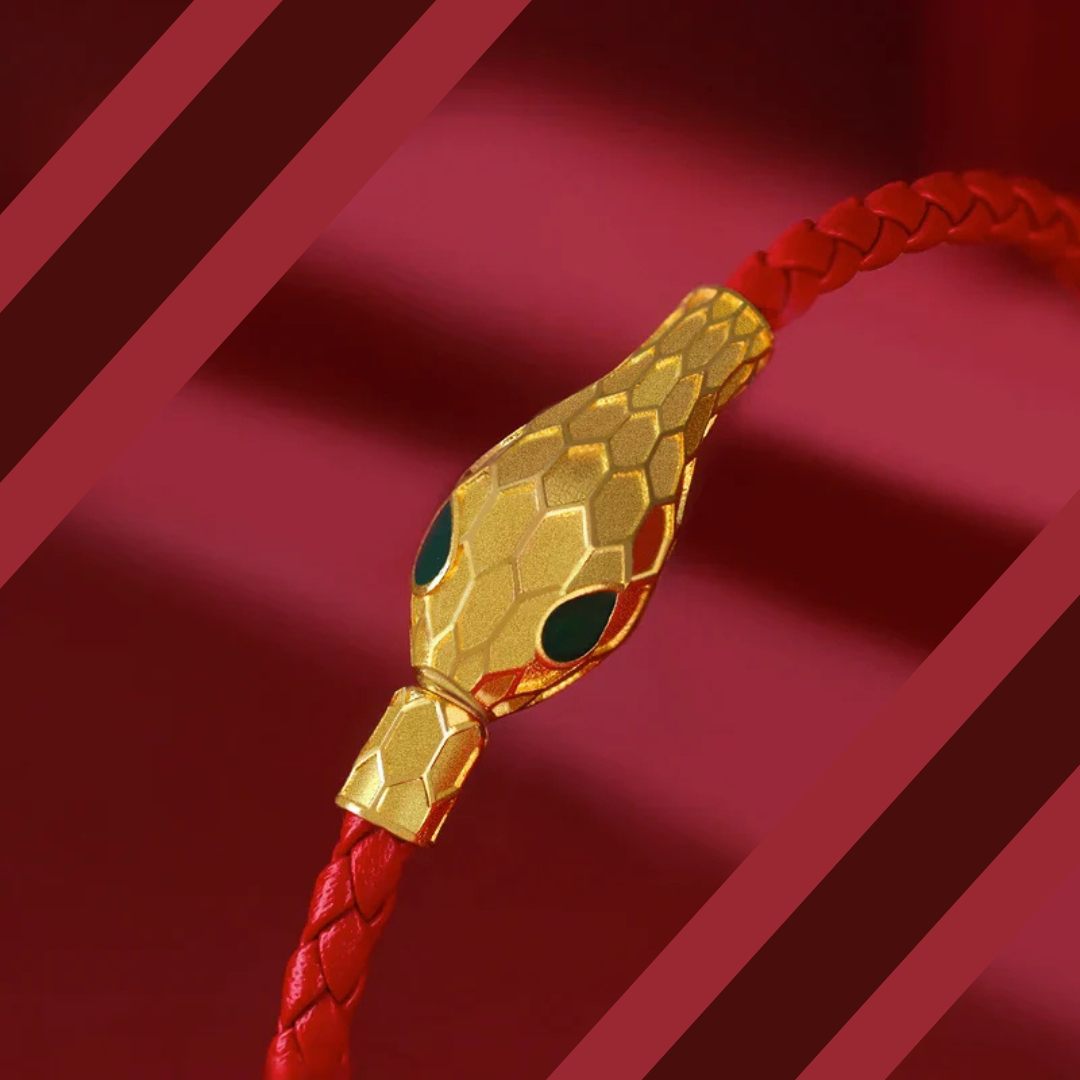 Aspis Viper handvävt läderarmband