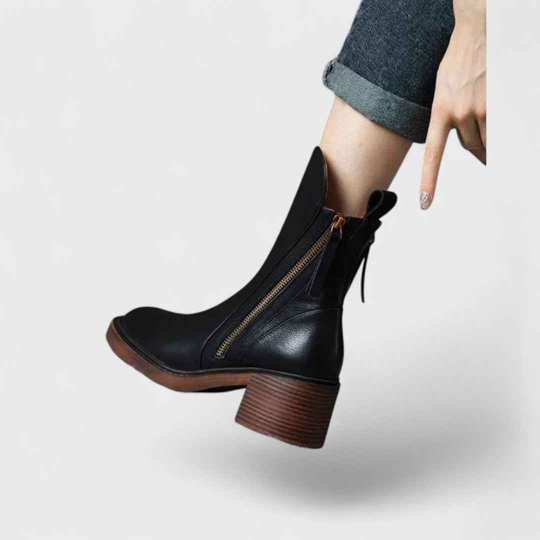 Authentic - Äkta Läderlika Ankle Boots, Eleganta och Hållbara