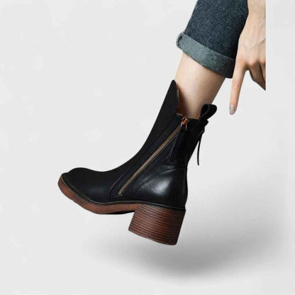 Authentic - Äkta Läderlika Ankle Boots, Eleganta och Hållbara