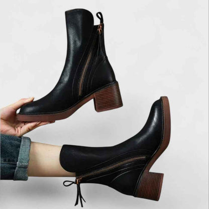 Authentic - Äkta Läderlika Ankle Boots, Eleganta och Hållbara