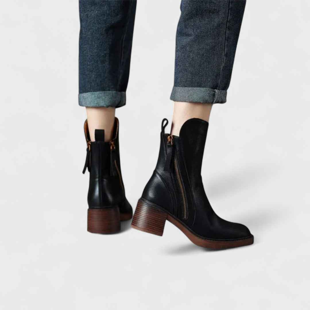 Authentic - Äkta Läderlika Ankle Boots, Eleganta och Hållbara