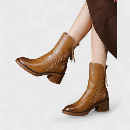 Authentic - Äkta Läderlika Ankle Boots, Eleganta och Hållbara