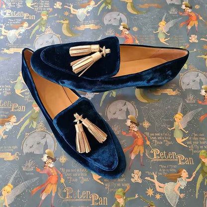 Champagneloafer - Lyxiga Eleganta Loafers med Champagnefärgade Tofsar
