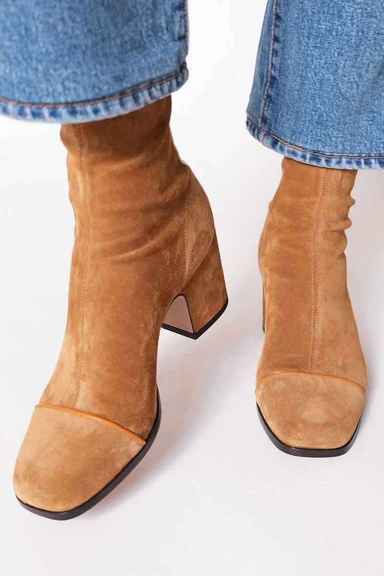 Vilma - Mockaboots med Dragkedja för Stilren Komfort