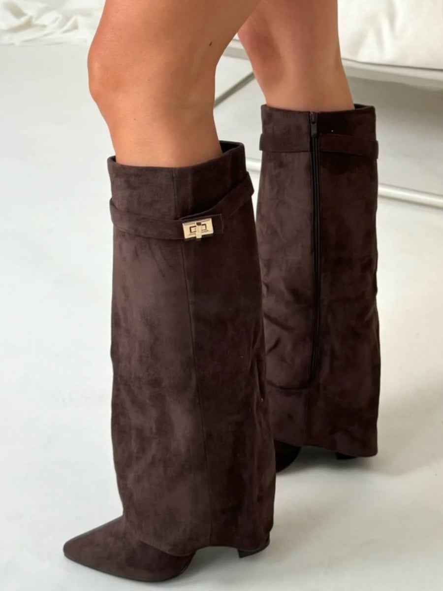 Daisy - Mjuka Högklackade Stövlar med Dragkedja för Vintern