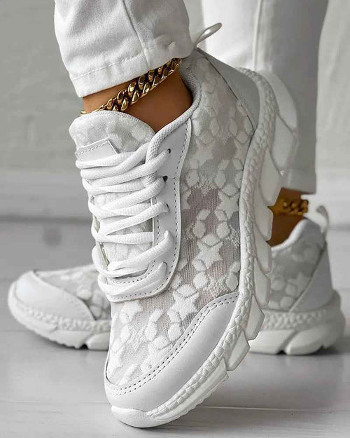 Rundtåsneaker - Sneakers med Andningsbar Rund Tå och Snörning för Heldagskomfort