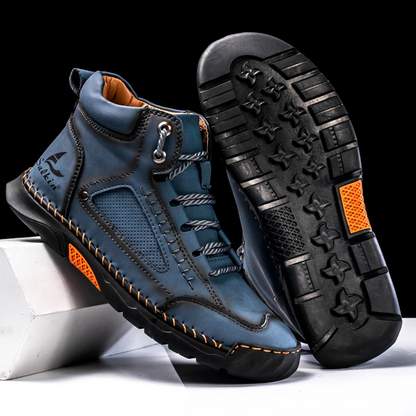 Highlädersko - Avslappnade Läder-Höga Sneakers för Vardagen