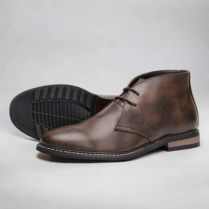 Herold - Eleganta Chukka-Läderstövletter med Snörning
