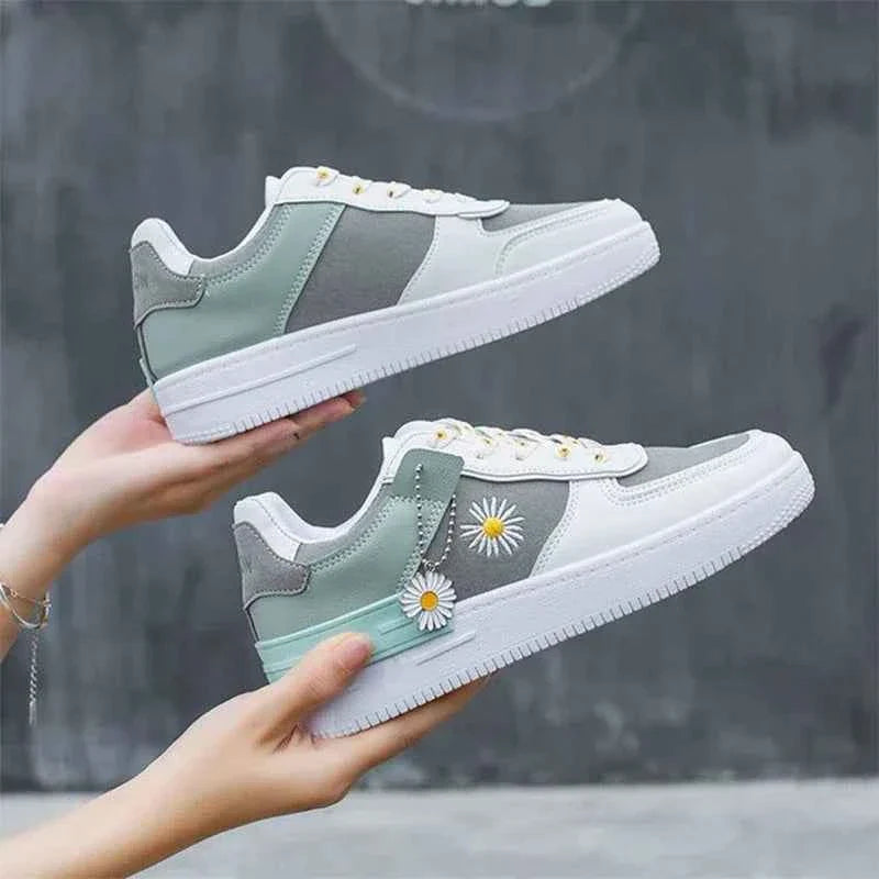 Koreasnörd - Koreanska Snörsneakers med Platt Sula för Daglig Komfort