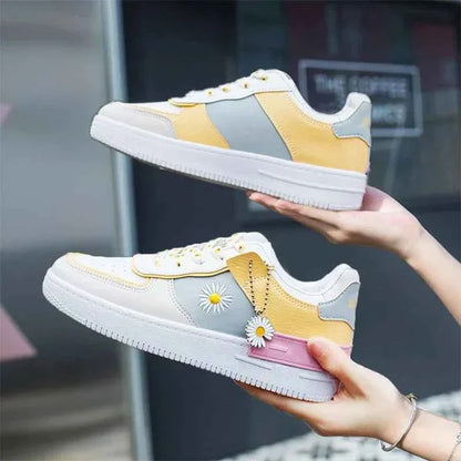 Koreasnörd - Koreanska Snörsneakers med Platt Sula för Daglig Komfort