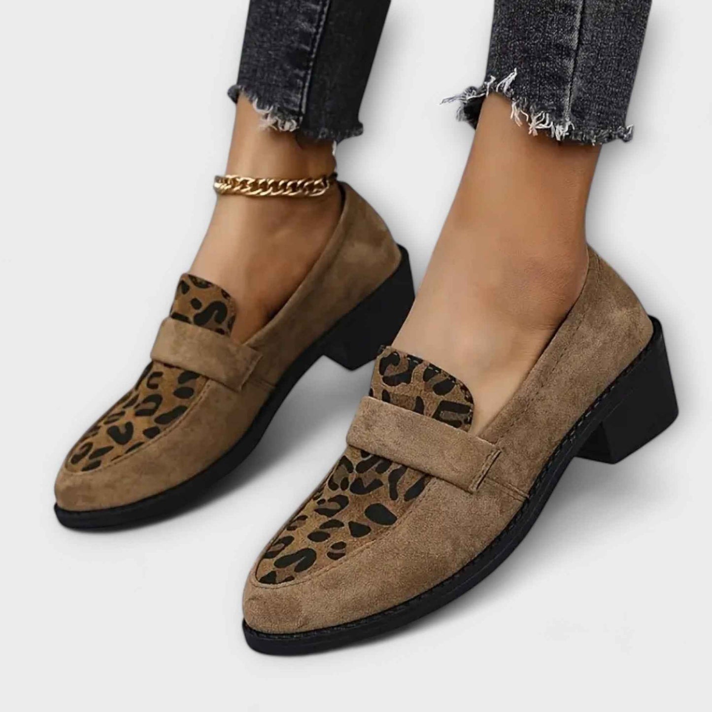 Leopardklack - Eleganta Leopardmönstrade Ortopediska High Heels för Heldagskomfort