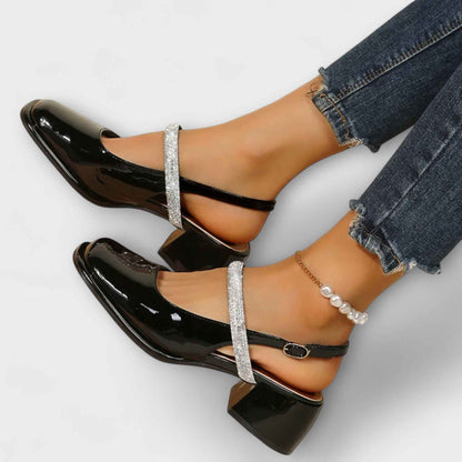 Celandra - Glittrande Mary Janes med Blockklack