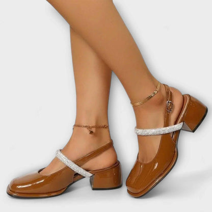 Celandra - Glittrande Mary Janes med Blockklack