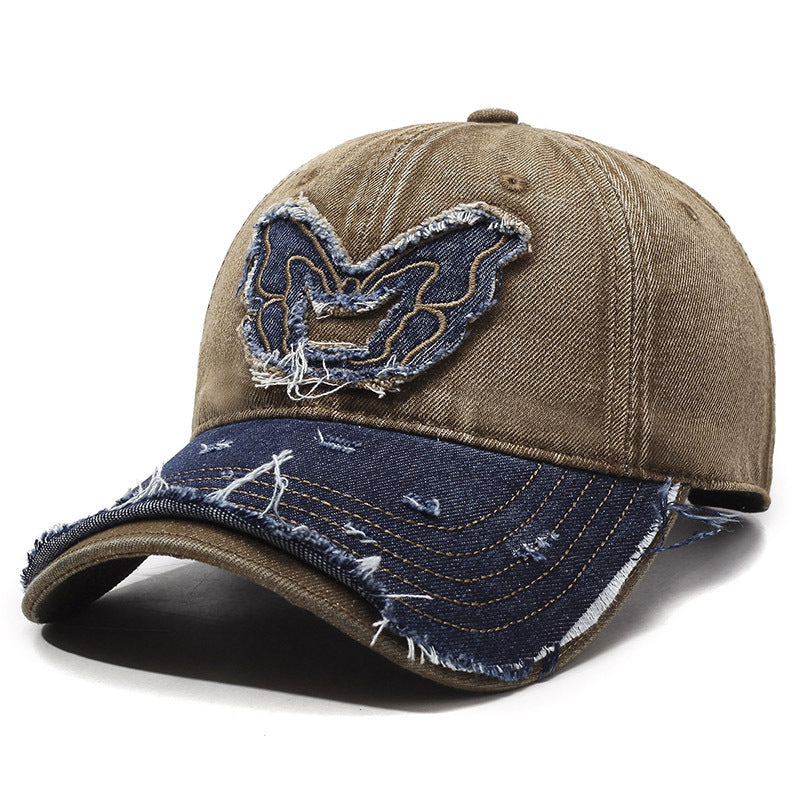 Retro vingar denim basebollkeps