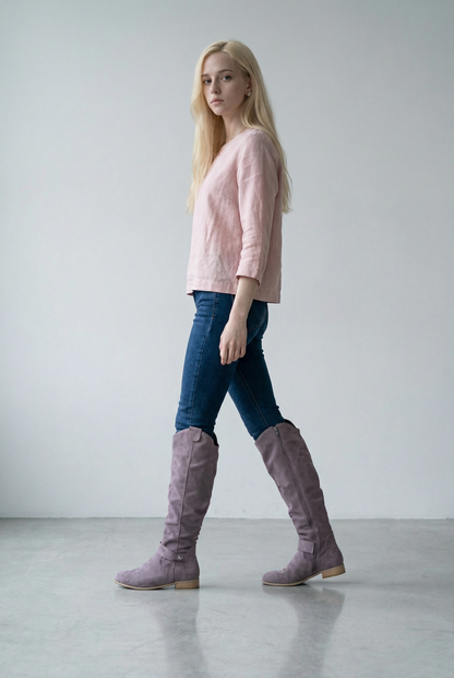 Bernadeth - Eleganta Knähöga Stövlar för Stilfull Look