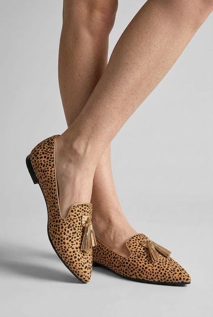 Filippa - Stilfulla Loafers med Leopardmönster för Dam