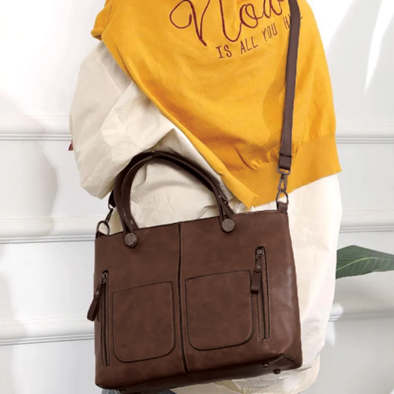 Delilah - veganskt läder, strukturerad toteväska