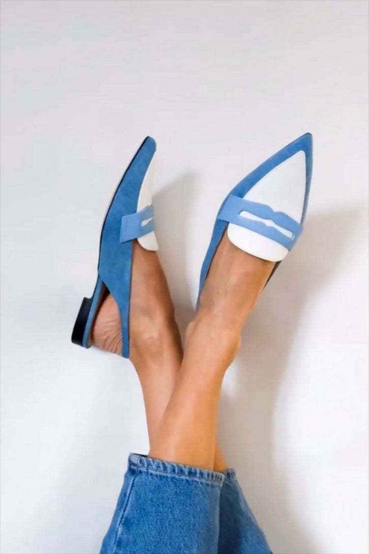 Blåslingback - Eleganta Blå Slingback-Loafers för en Vårdad Vardagslook