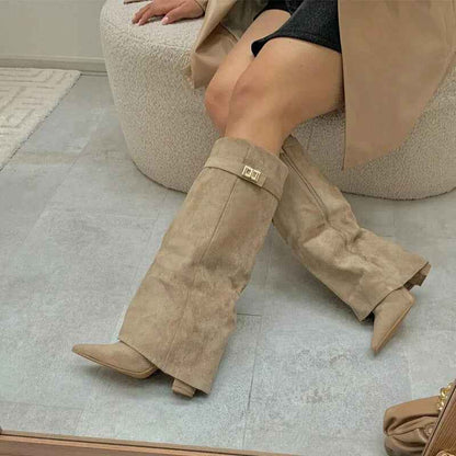 Vittbenboot - Höga Stövletter med Vitt Skaft för Elegant och Bekväm Stil