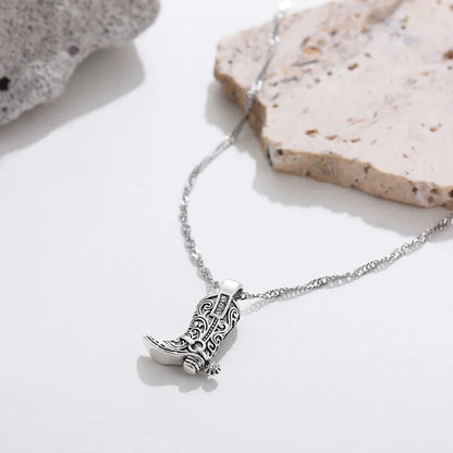 Vintage cowgirlstövel halsband