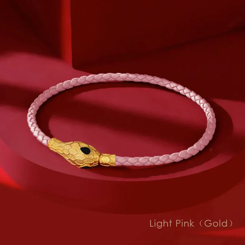 Aspis Viper handvävt läderarmband