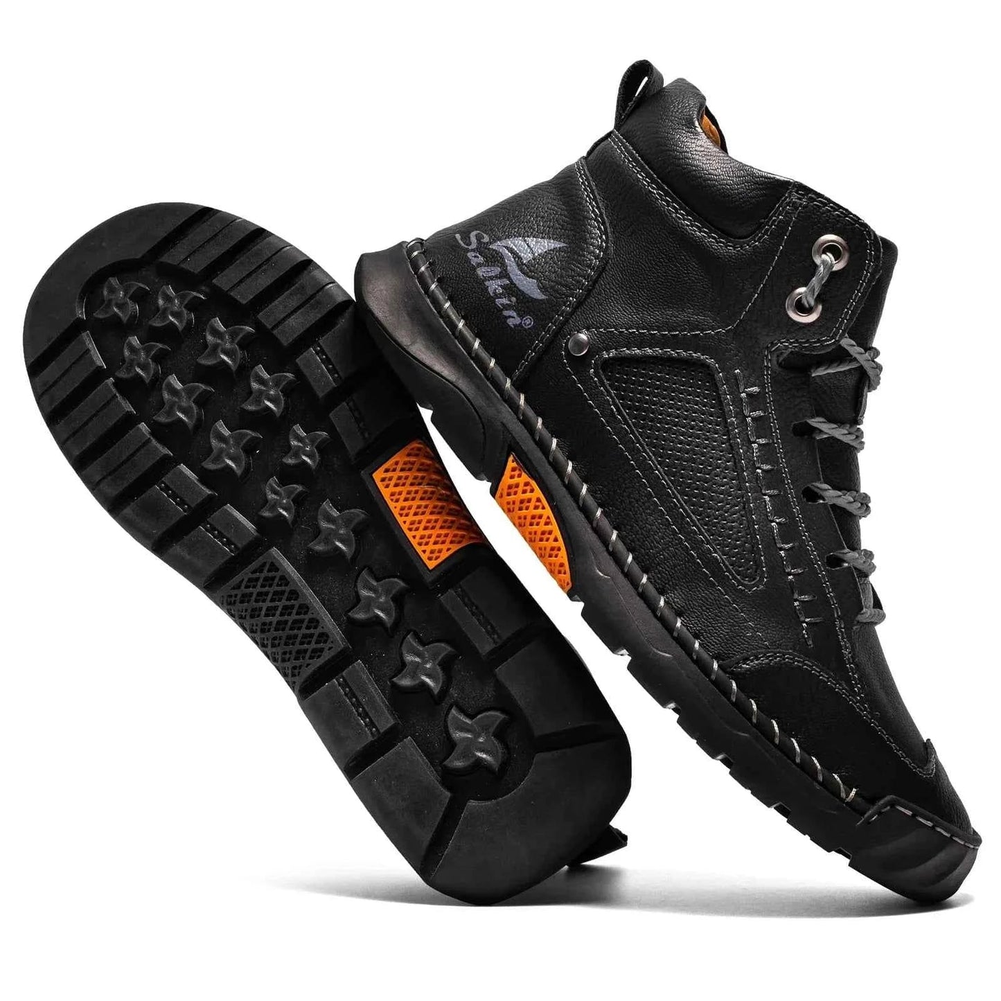 Highlädersko - Avslappnade Läder-Höga Sneakers för Vardagen