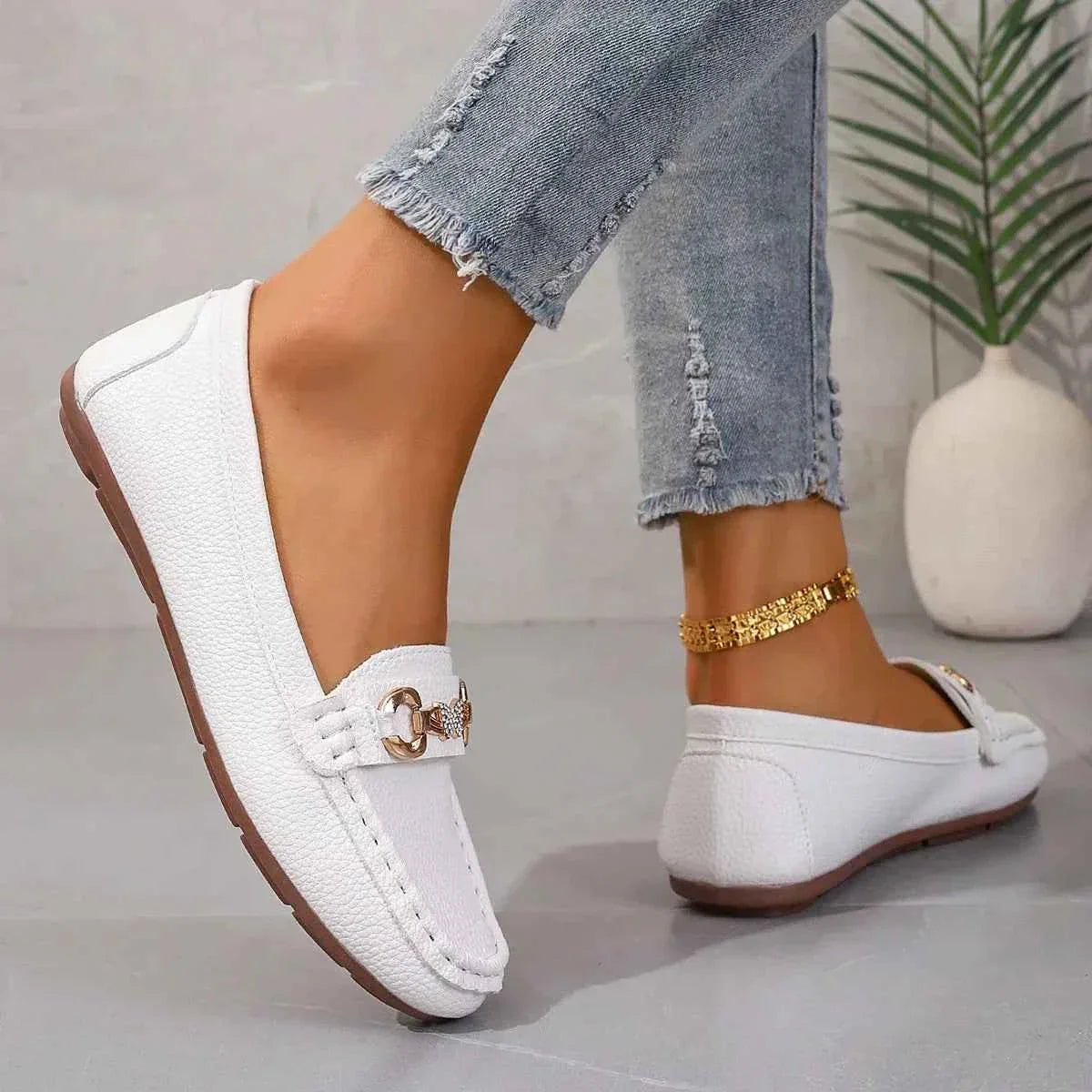 Frida - Klassiska Loafers för Dam