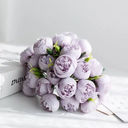 Tranquility - Silkblommor Pionbukett