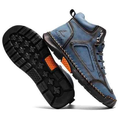 Highlädersko - Avslappnade Läder-Höga Sneakers för Vardagen