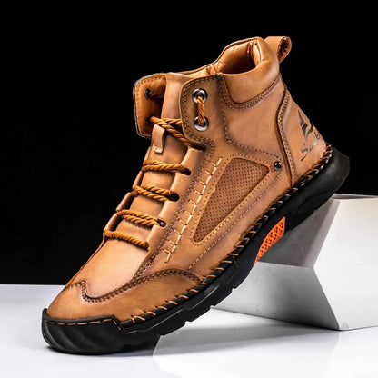 Highlädersko - Avslappnade Läder-Höga Sneakers för Vardagen