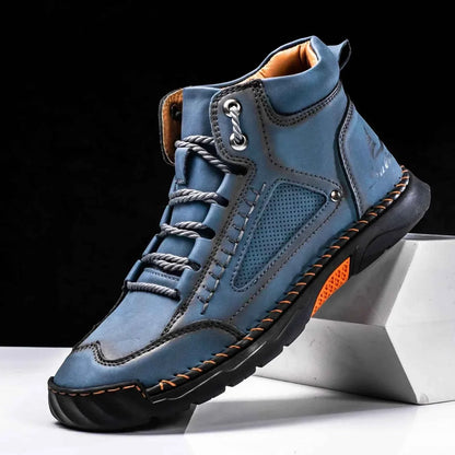 Highlädersko - Avslappnade Läder-Höga Sneakers för Vardagen