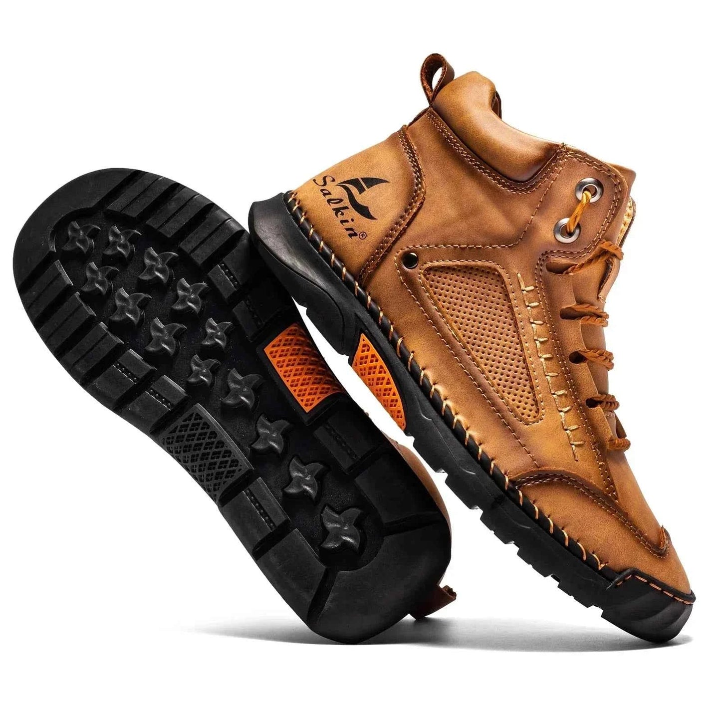 Highlädersko - Avslappnade Läder-Höga Sneakers för Vardagen