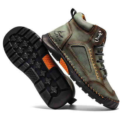 Highlädersko - Avslappnade Läder-Höga Sneakers för Vardagen