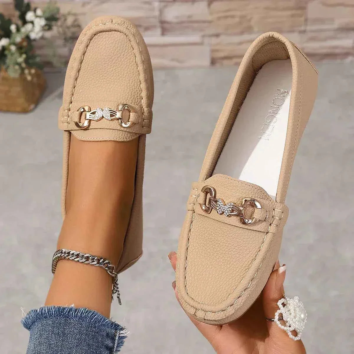 Frida - Klassiska Loafers för Dam