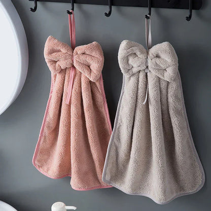 Rosett Charm Korallfärgade Sammetshanddukar