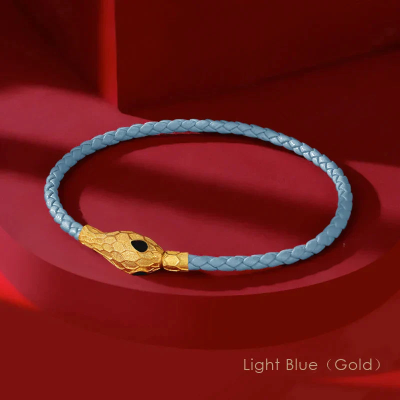 Aspis Viper handvävt läderarmband