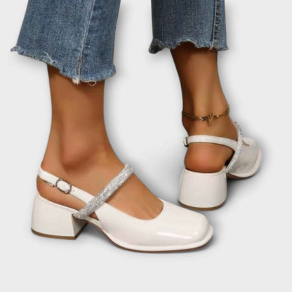 Celandra - Glittrande Mary Janes med Blockklack