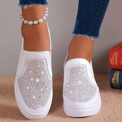 Kristallsneaker - Sneakers med Vita Kristalldetaljer