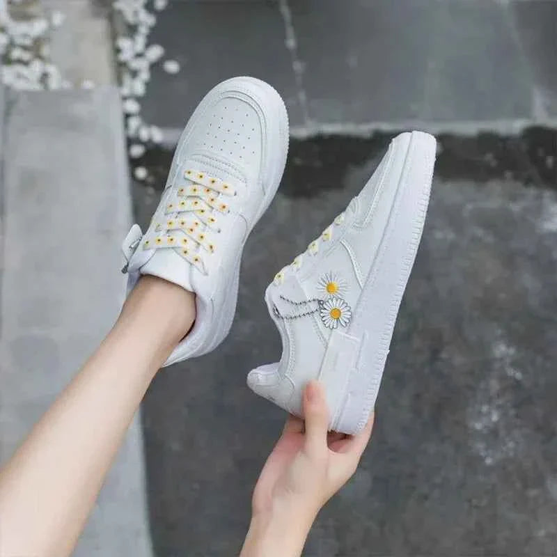 Koreasnörd - Koreanska Snörsneakers med Platt Sula för Daglig Komfort