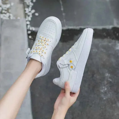 Koreasnörd - Koreanska Snörsneakers med Platt Sula för Daglig Komfort