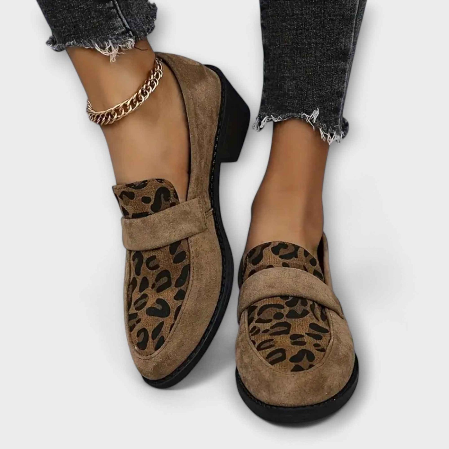 Leopardklack - Eleganta Leopardmönstrade Ortopediska High Heels för Heldagskomfort