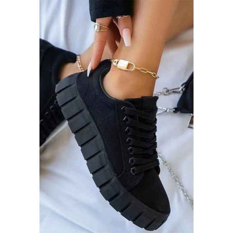 Vardagssneaker - Snygga Enfärgade Damsneakers för Vardagen