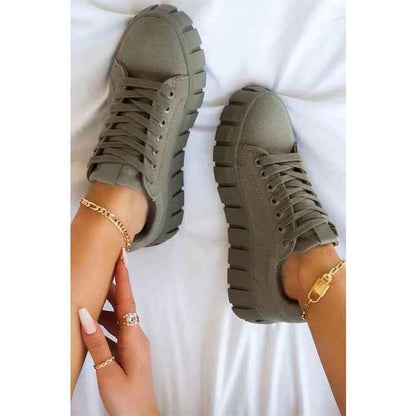 Vardagssneaker - Snygga Enfärgade Damsneakers för Vardagen