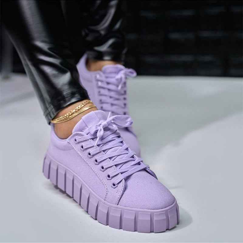 Vardagssneaker - Snygga Enfärgade Damsneakers för Vardagen