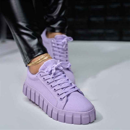 Vardagssneaker - Snygga Enfärgade Damsneakers för Vardagen